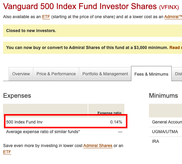 Vanguard S&P500 Index Fund 